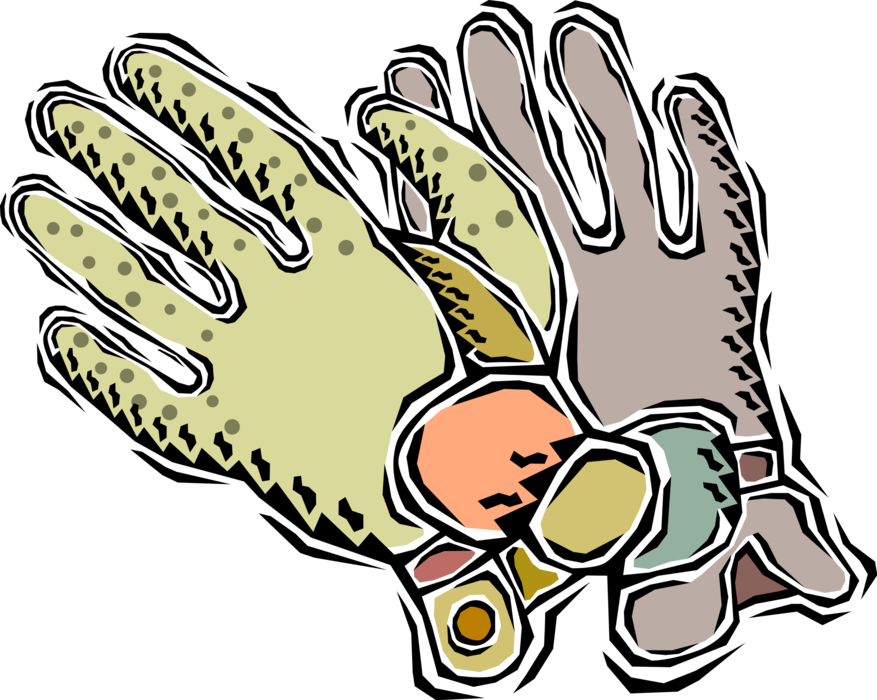 Vector Illustration of Automobile Motor Vehicle Motorist Driver's Leather Racing Gloves