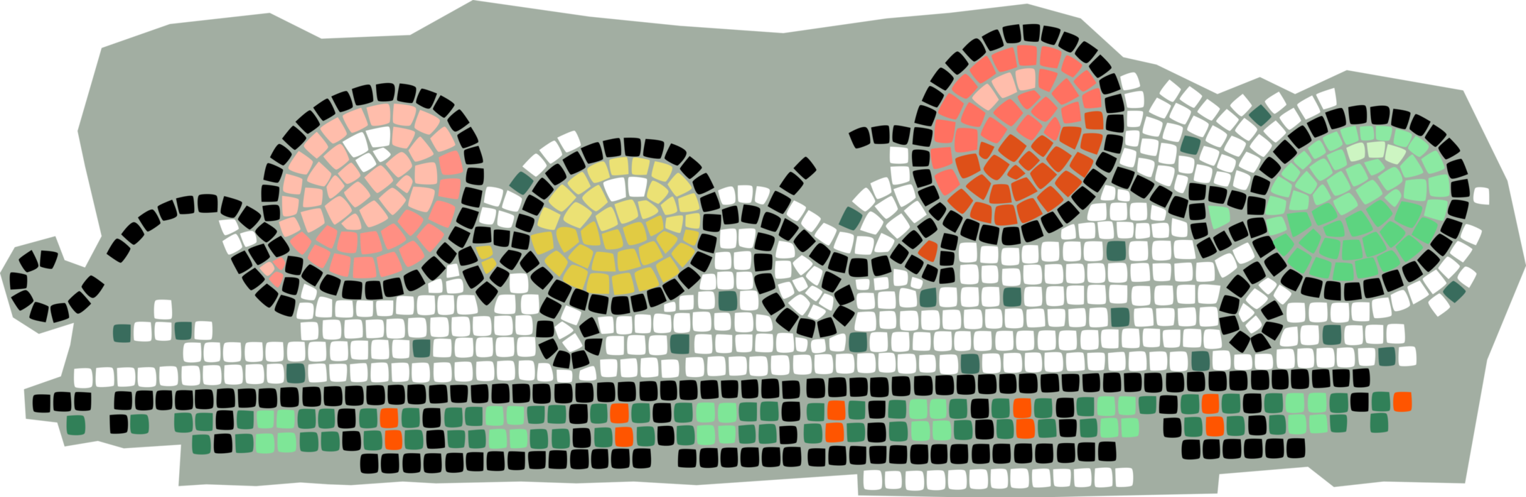 Vector Illustration of Decorative Mosaic Birthday Celebration Balloons