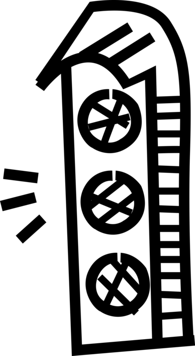 Vector Illustration of Traffic Light Signals or Stop Light Traffic Control Signalling Device