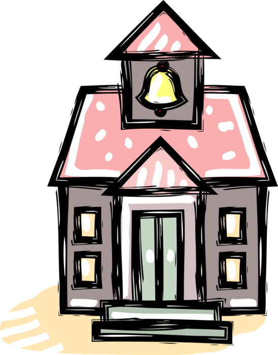 Vector Illustration of Christian Church Cathedral House of Worship Building with Steeple and Bell