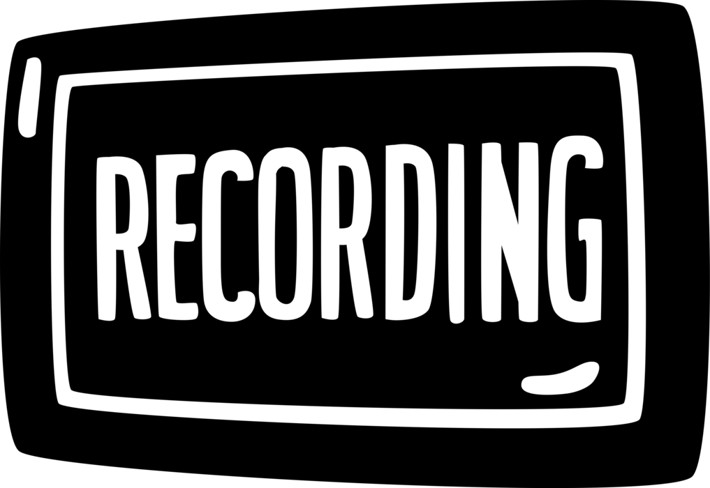 Vector Illustration of Recording Studio Illuminated Sign