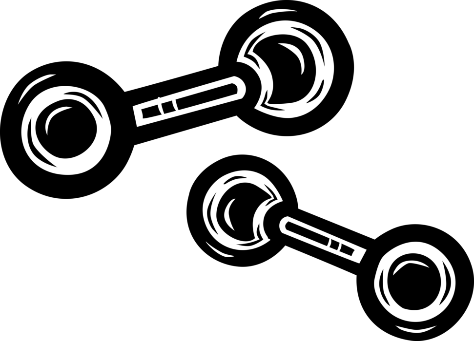 Vector Illustration of Bodybuilding and Physical Fitness Exercise Workout and Weightlifting Barbell Weights