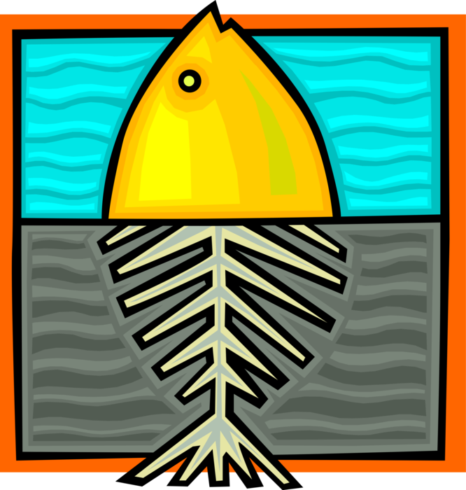 Vector Illustration of Endangered Fish Species from Toxic Ocean Pollution