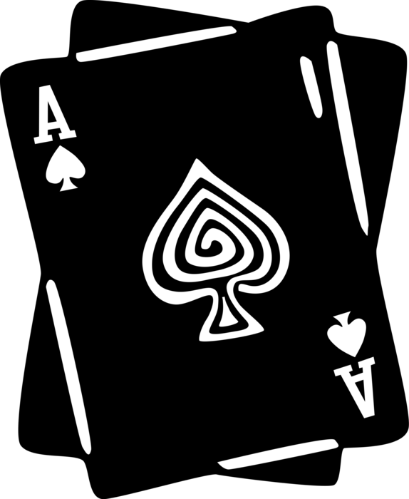 Vector Illustration of Gambling Games of Chance Playing Cards Ace of Spades