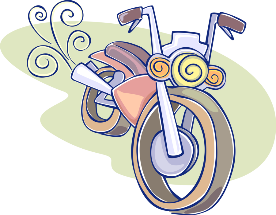 Vector Illustration of Motorcycle or Motorbike Motor Vehicle