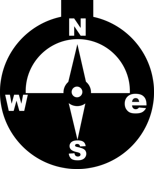 Vector Illustration of Magnetic Compass for Navigation and Finding Direction Points to "Magnetic North"
