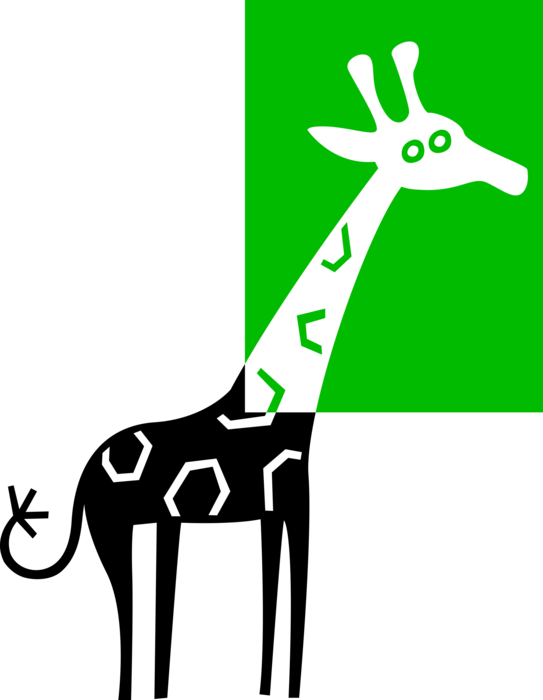 Vector Illustration of African Giraffe Standing Tall