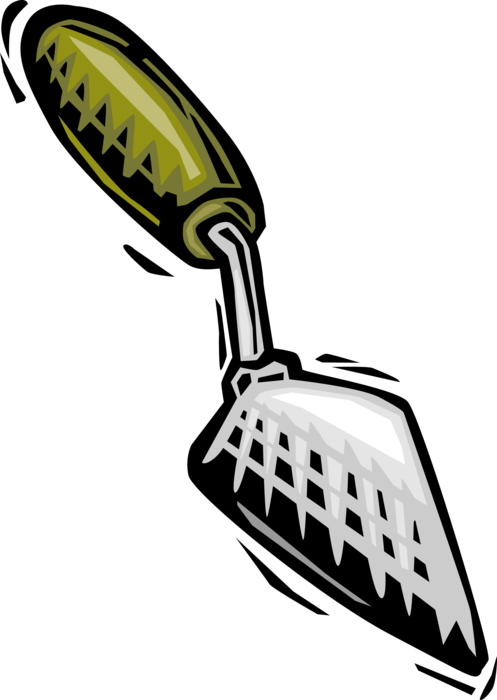 Vector Illustration of Trowel Hand Tool for Digging, Smoothing Material