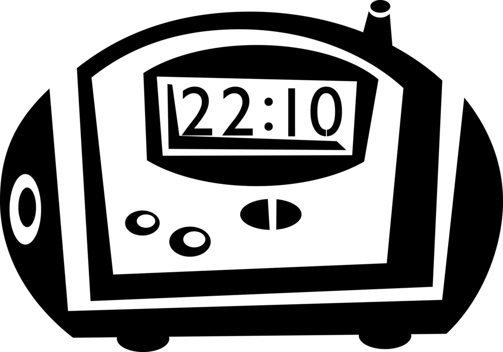 Vector Illustration of Alarm Clock Ringing Its Morning Wake-Up Call