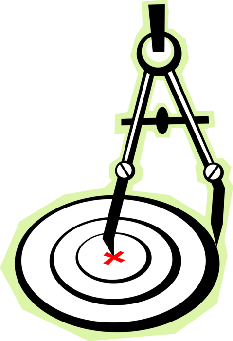 Vector Illustration of Drafting and Navigation Compass Measures Distance