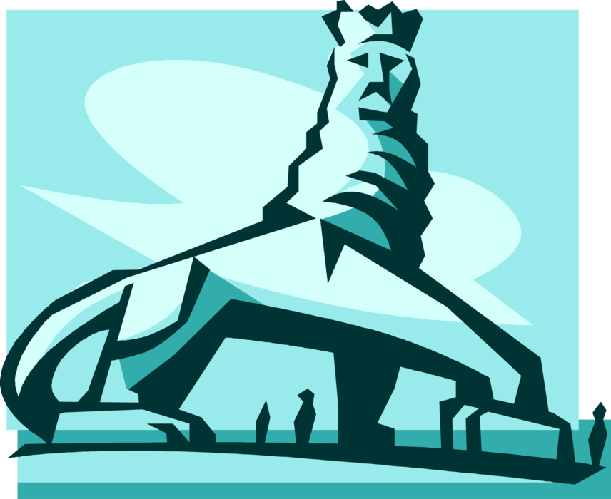 Vector Illustration of The Lion of Judah Monument, Addis Ababa, Ethiopia