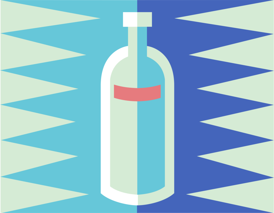 Vector Illustration of Alcohol Beverage Drink Alcohol Bottle