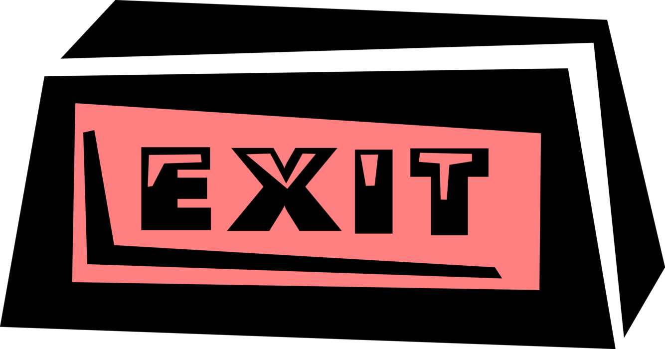 Vector Illustration of Illuminated Exit Sign