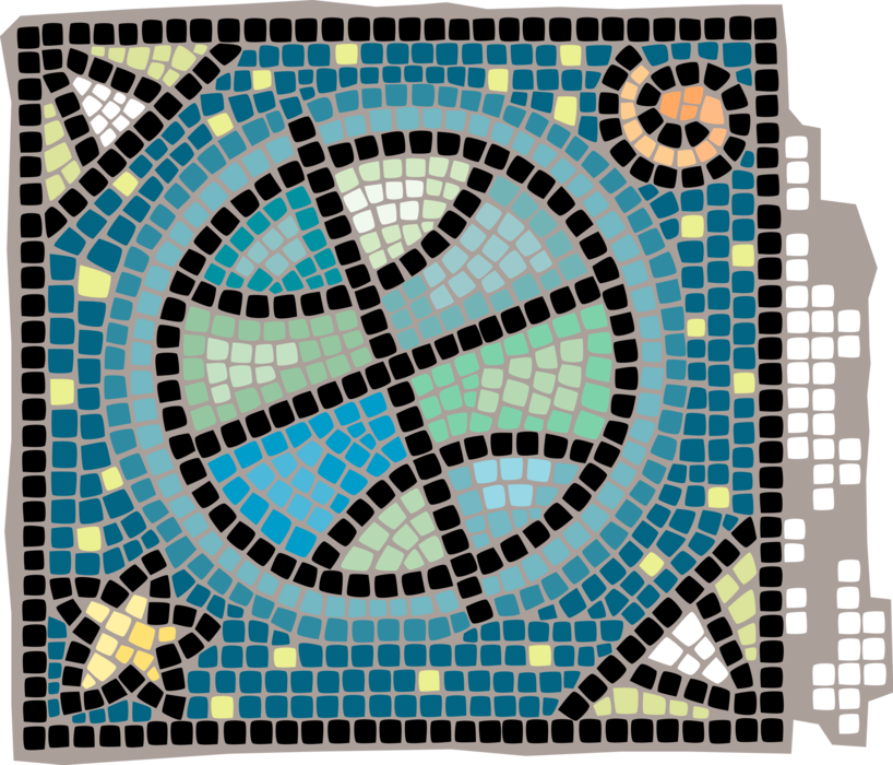 Vector Illustration of Decorative Mosaic Mother Earth World Planet 