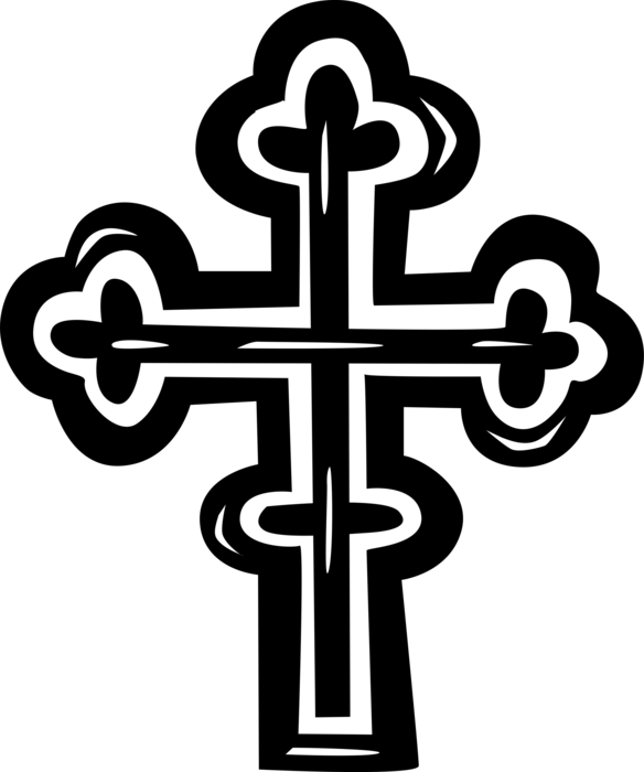 Vector Illustration of Christian Religion Orthodox Religious Crucifix Cross Symbol of Death and Resurrection of Jesus Christ