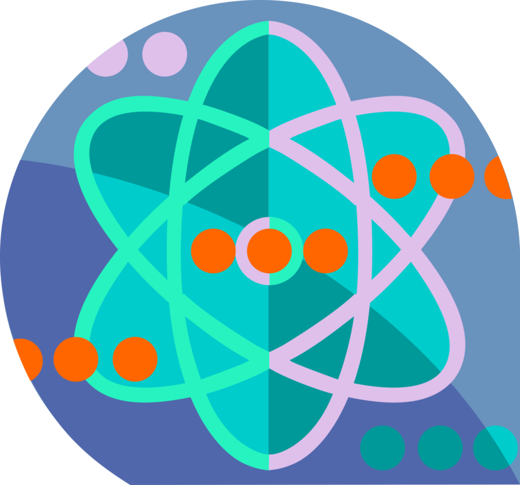 Vector Illustration of Energy Atoms Circling Nucleus Symbol