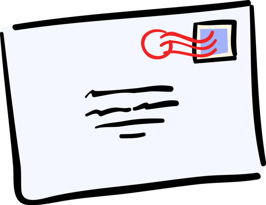 Vector Illustration of Post Office Mail or Postal Airmail Envelope Letter