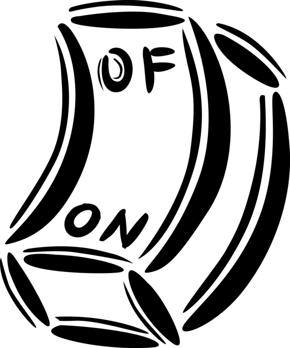 Vector Illustration of On - Off Toggle Switch Mechanism