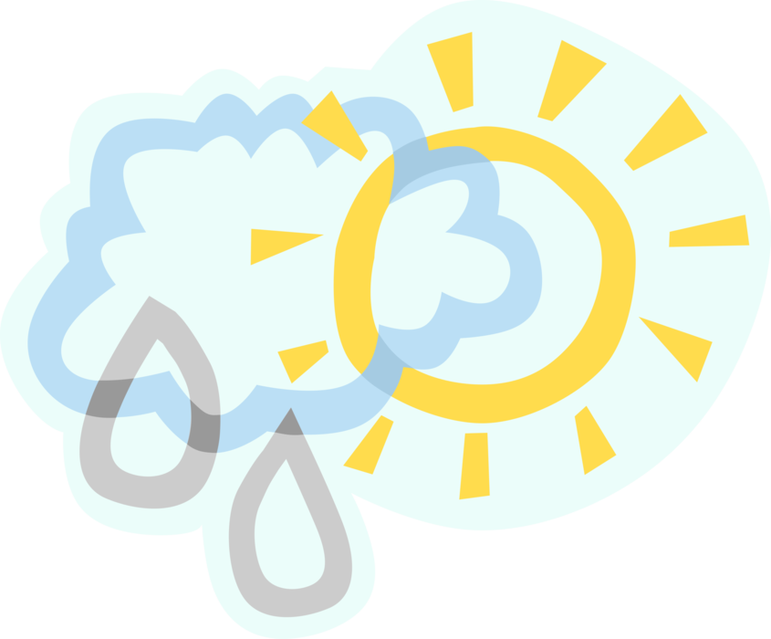 Vector Illustration of Weather Forecast Calls for Sun and Rain