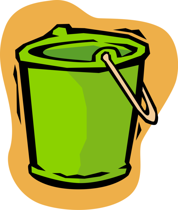 Vector Illustration of Pail or Bucket used for Cleaning and Washing Floors