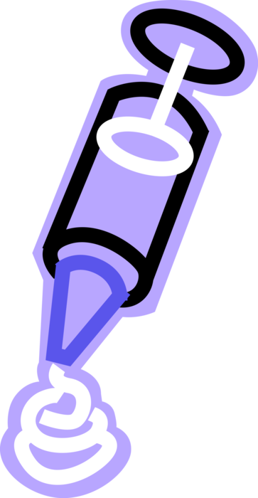 Vector Illustration of Cake Frosting and Decorating Icing Gun