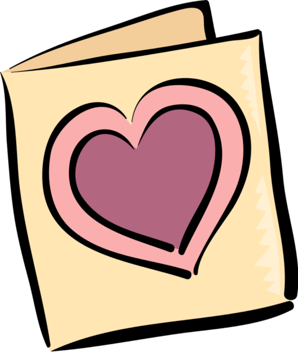 Vector Illustration of Valentine's Day Sentimental Greeting Card Expression of Affection