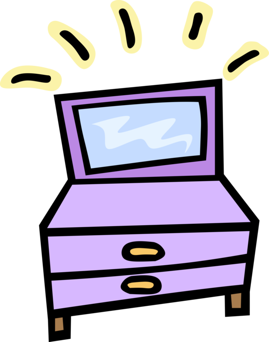 Vector Illustration of Dresser Chest of Drawers Furniture