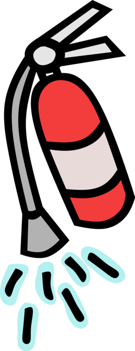 Vector Illustration of Handheld Cylindrical Fire Extinguisher used to Extinguish or Control Small Fires