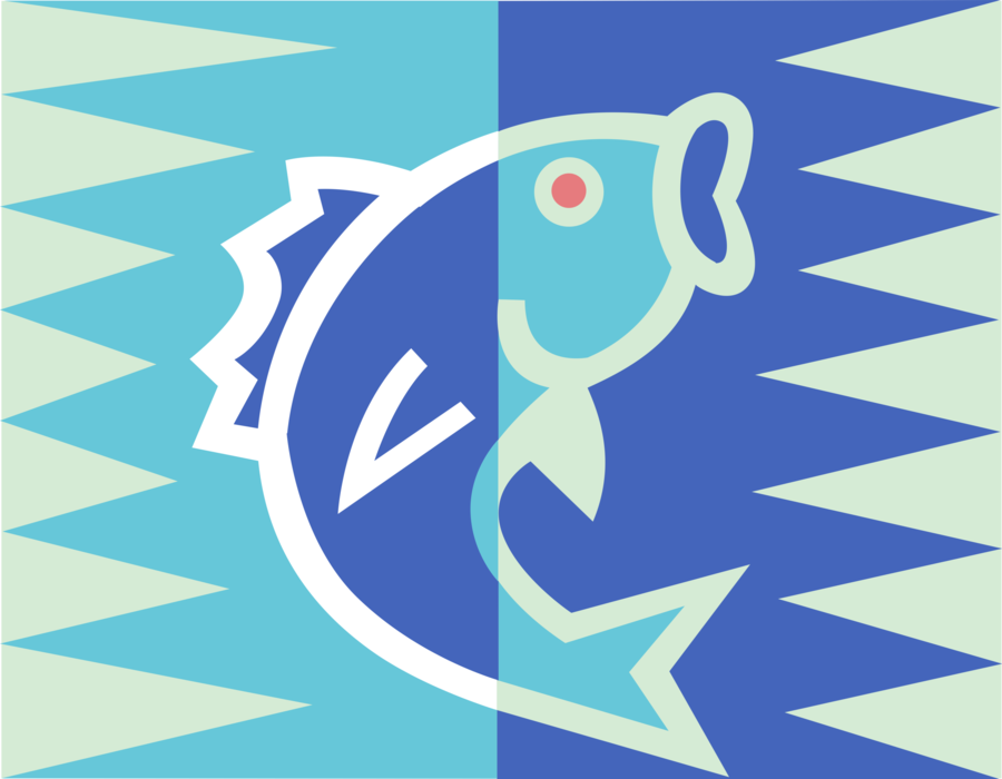 Vector Illustration of Aquatic Marine Fish Symbol