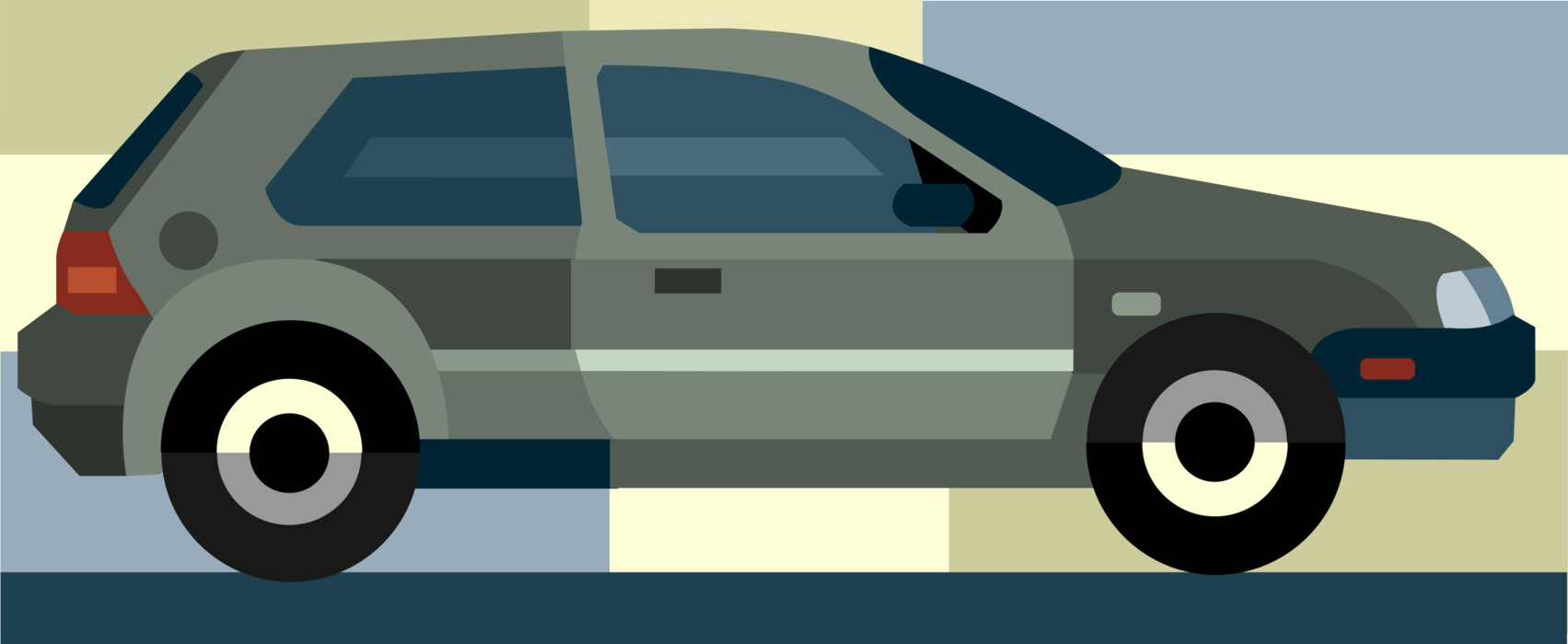 Vector Illustration of Family Sport Utility Automobile Motor Vehicle Car