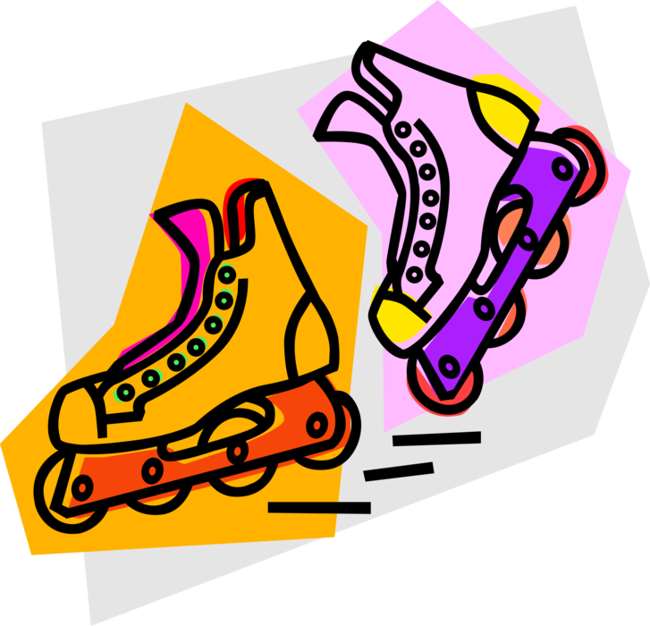 Vector Illustration of Rollerblade Inline Rollerblading Skates