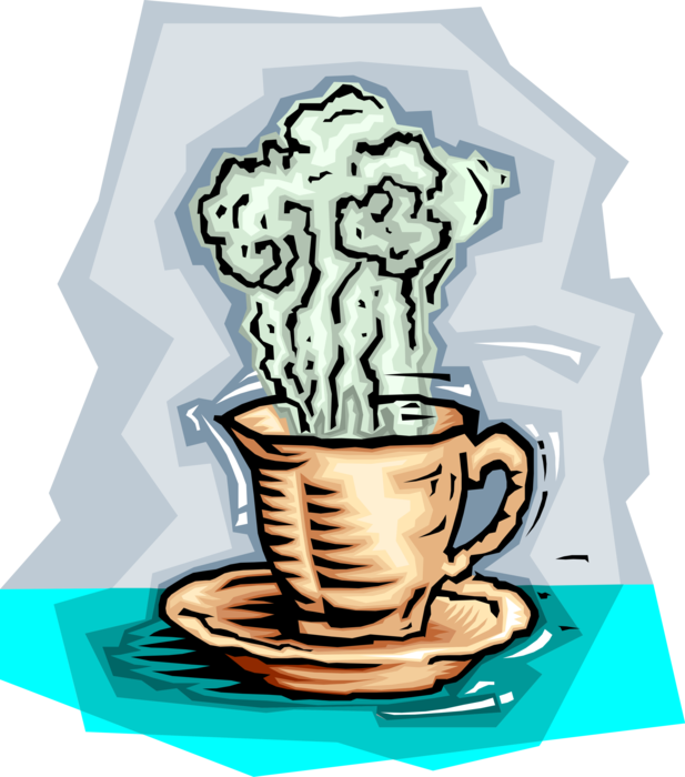 Vector Illustration of Cup of Steaming Hot Coffee