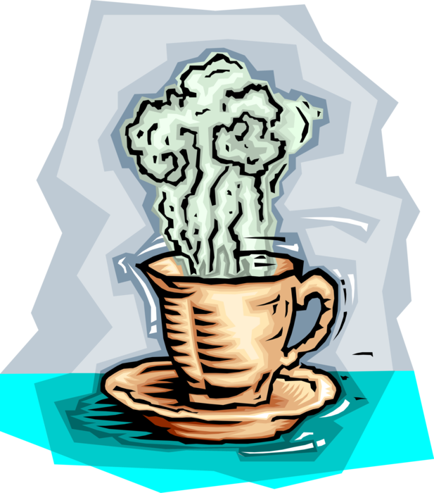 Vector Illustration of Cup of Steaming Hot Coffee Vector Illustration of Cup of Steaming Hot Coffee