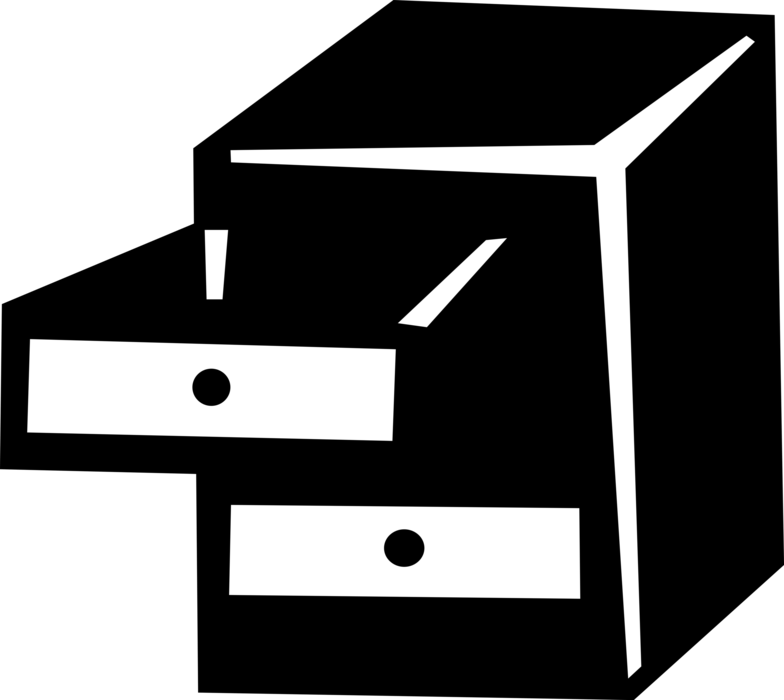 Vector Illustration of Furniture Dresser or Bureau Drawers