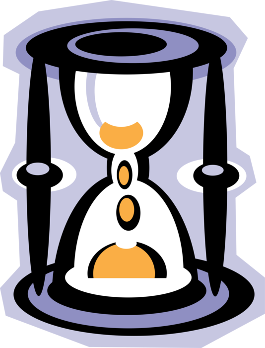 Vector Illustration of Hourglass or Sandglass, Sand Timer, or Sand Clock Measures Passage of Time