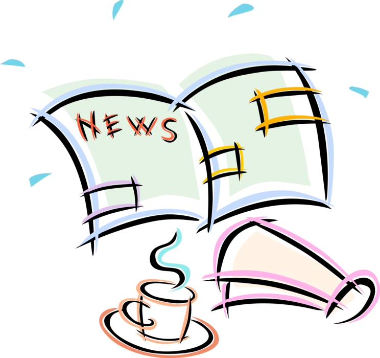 Vector Illustration of Morning Cup of Coffee and Newspaper