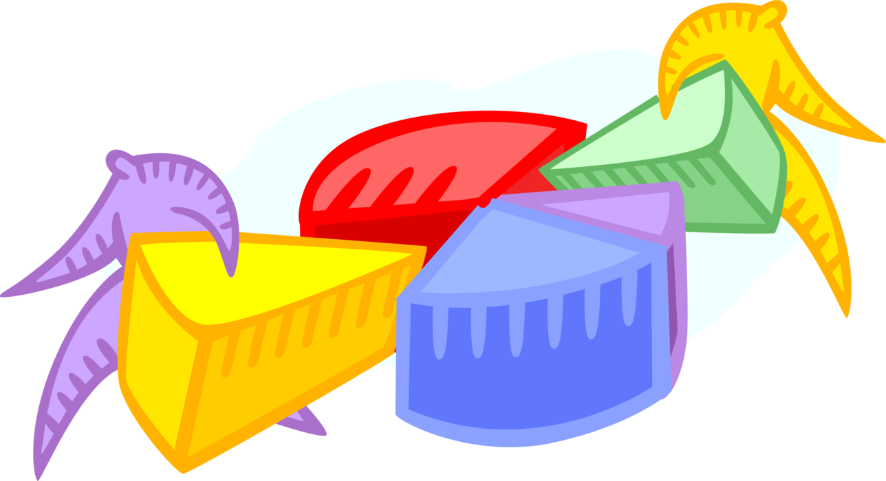 Vector Illustration of Pie Chart Statistical Infographic Divided into Slices to Illustrate Numerical Proportion