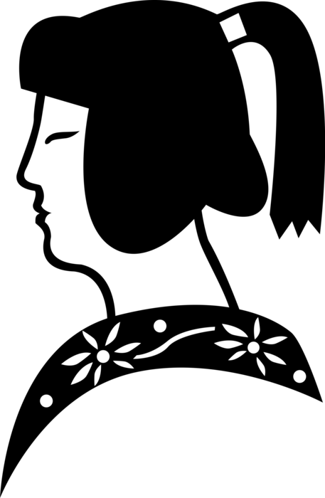 Vector Illustration of Japanese Traditional Culture Geisha 
