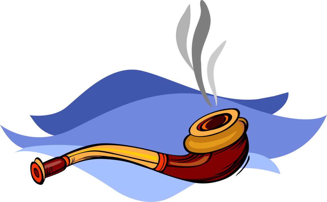 Vector Illustration of Smoker's Tobacco Smoking Pipe