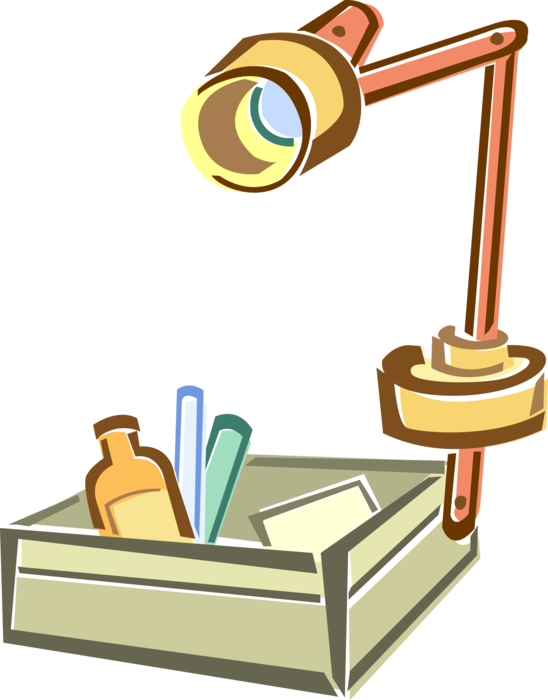 Vector Illustration of Desk Lamp Provides Illuminated Light Source