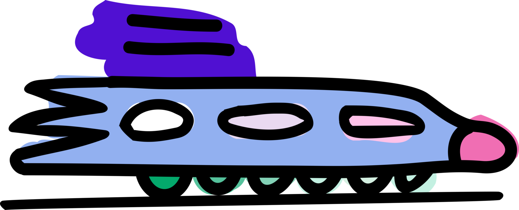 Vector Illustration of Shinkansen Japanese High-Speed Railway Bullet Train