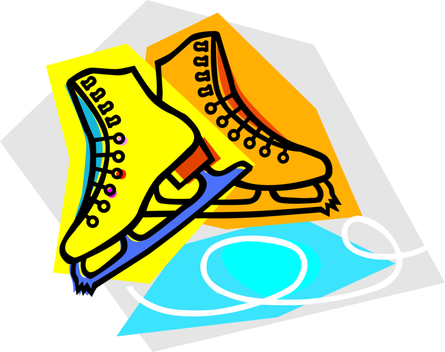 Vector Illustration of Sport of Figure Skating Ice Skates