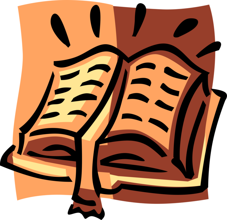 Vector Illustration of Holy Bible Book Product of Divine Inspiration in Judaism and Christianity