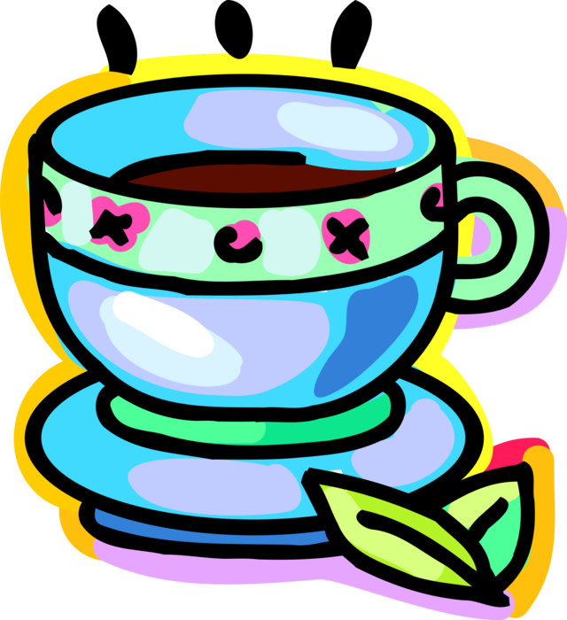 Vector Illustration of Cup of Steeped Tea in Fine China Teacup