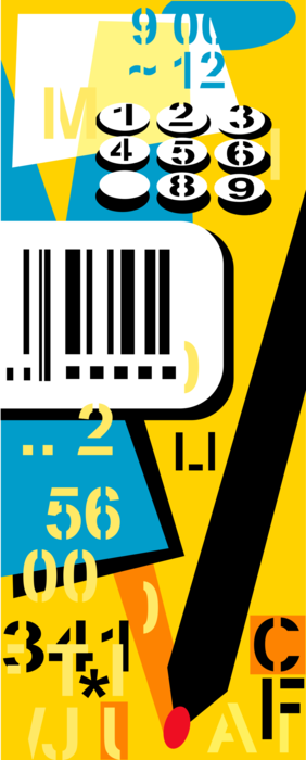 Vector Illustration of Retail Merchandising with Universal Product Code UPC Barcode