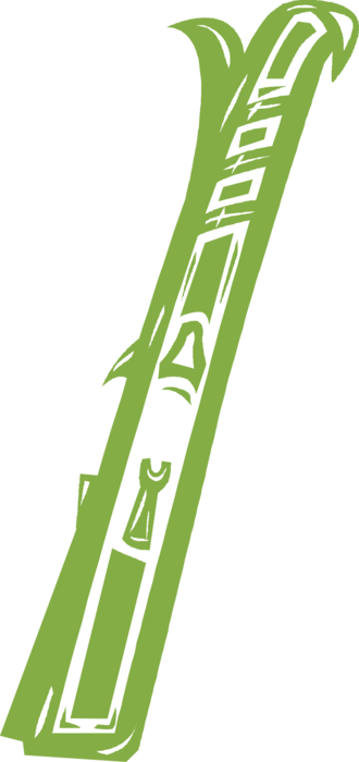 Vector Illustration of Alpine Downhill Skiing Skis