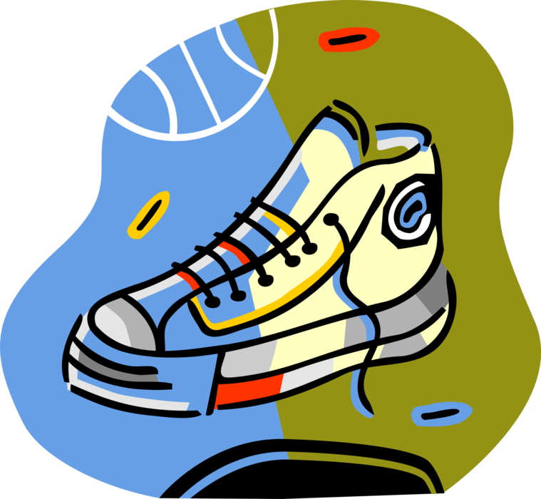 Vector Illustration of Sport of Basketball Athletic Shoe Sneaker or Running Shoe Footwear