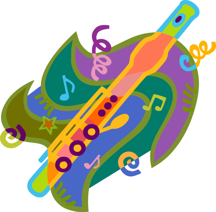 Vector Illustration of Flute Musical Instrument