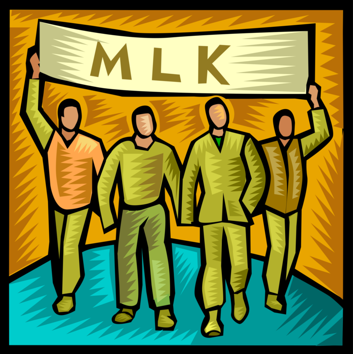 Vector Illustration of MLK Martin Luther King Day Celebration Banner Supporters