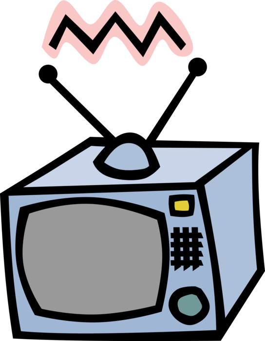 Vector Illustration of Television or TV Set Mass Medium, for Entertainment, Education, News, and Advertising